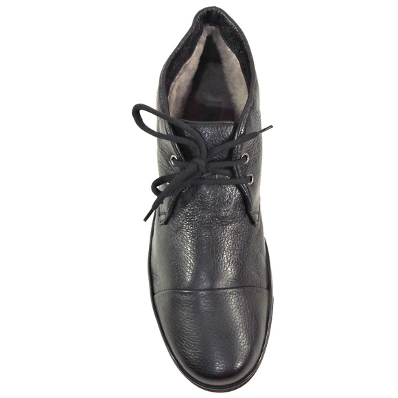 BALDININI ?? MEN\'S BLACK SOFT DEER LEATHER WINTER FUR LINING FLAT BOOTIE main image 5